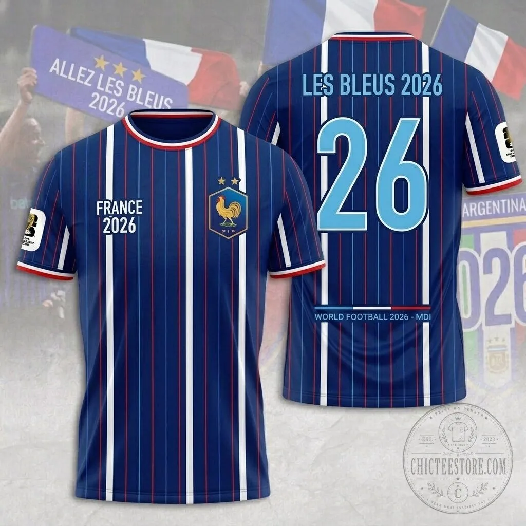 France Football 2026 Les Bleus World Football Navy Blue Jersey