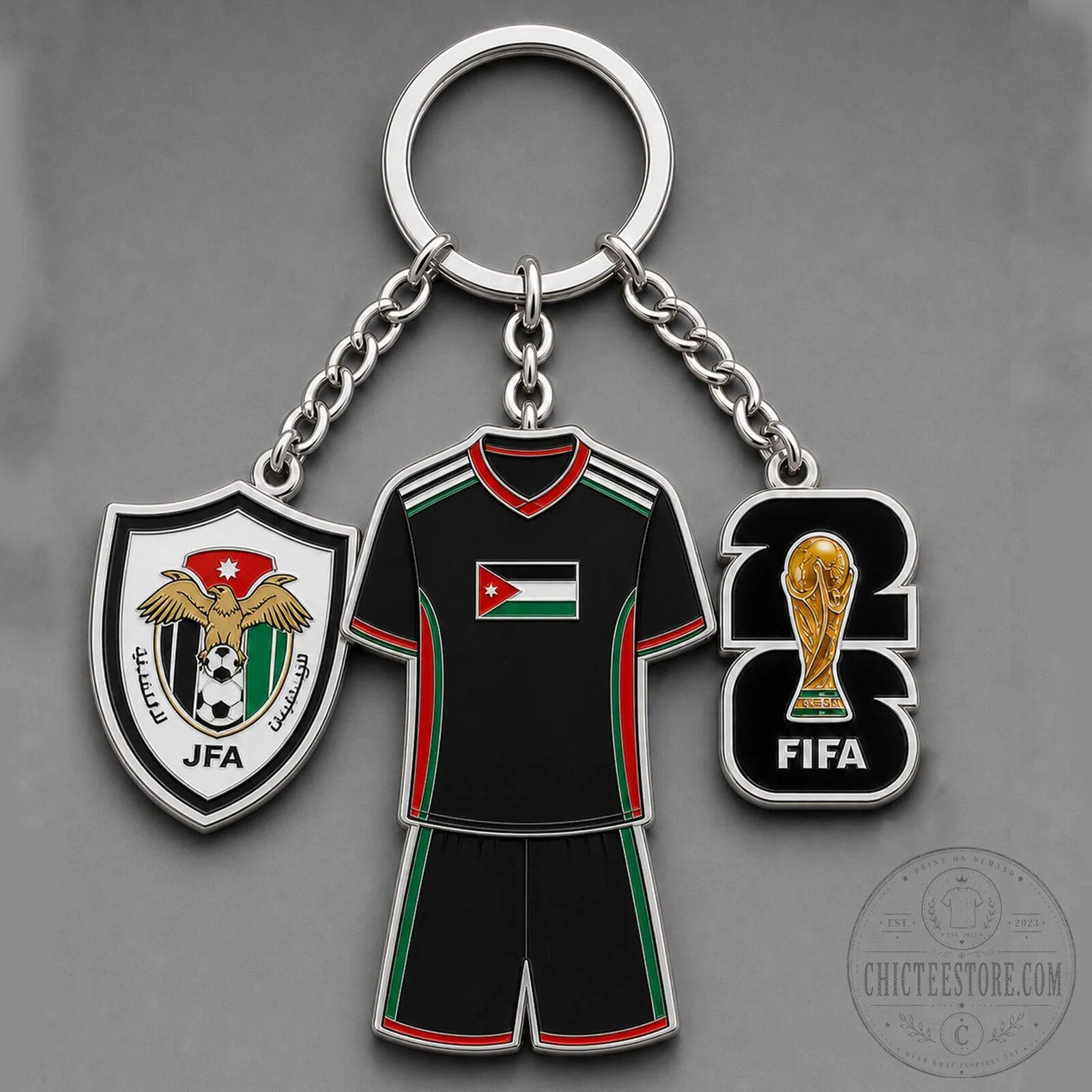 Jordan Football Association World Cup 2026 Soccer Jersey Keychain
