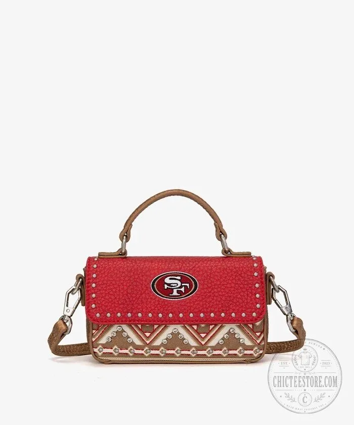 San Francisco 49ers Embroidered Studded Crossbody Bag