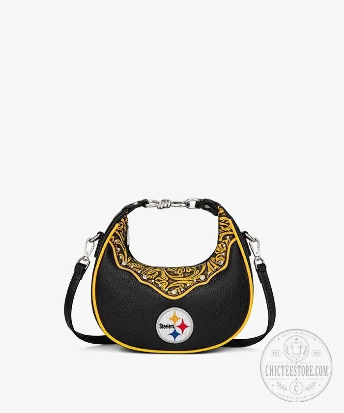 Pittsburgh Steelers Black and Gold Western Style Crossbody Bag