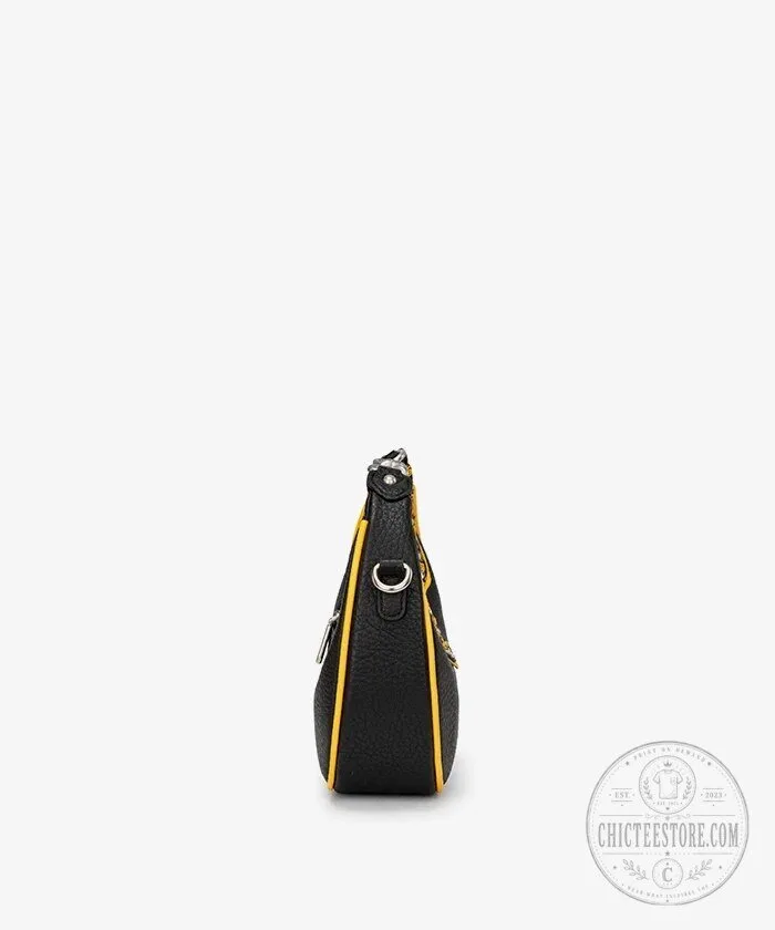 Pittsburgh Steelers Black and Gold Western Style Crossbody Bag 18 Pittsburgh Steelers Black and Gold Western Style Crossbody Bag