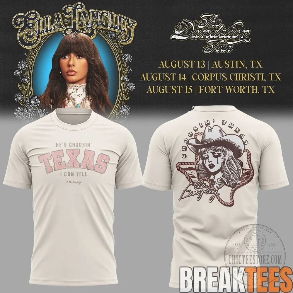 Ella Langley The Dandelion Tour Texas Country Music Concert T-Shirt