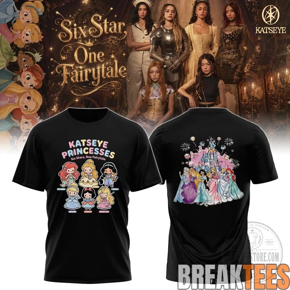 Katseye Six Star One Fairytale Princesses Black T-Shirt