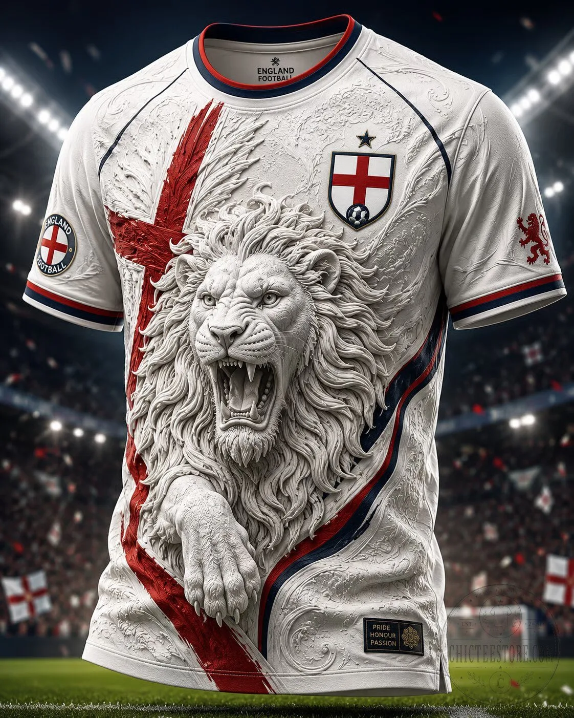 England Soccer Lion Crest Football Jersey for Men