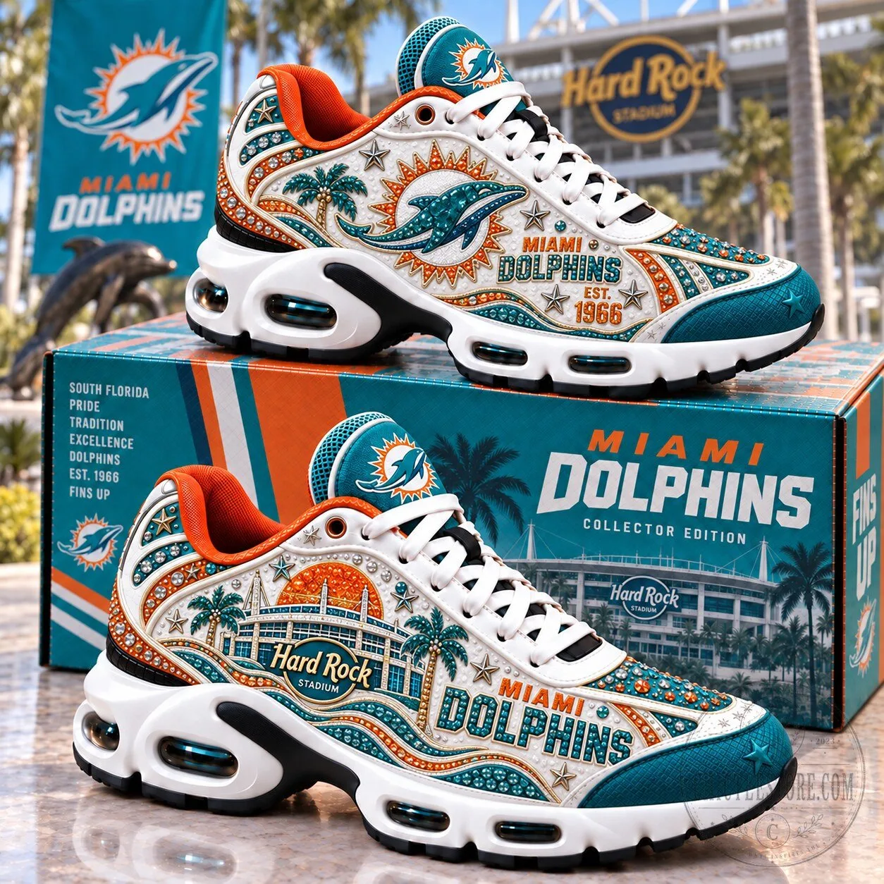Miami Dolphins Hard Rock Stadium Custom Designed Fan Shoes