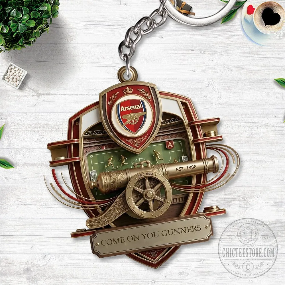 Arsenal Football Club Stadium Cannon Shield Keychain