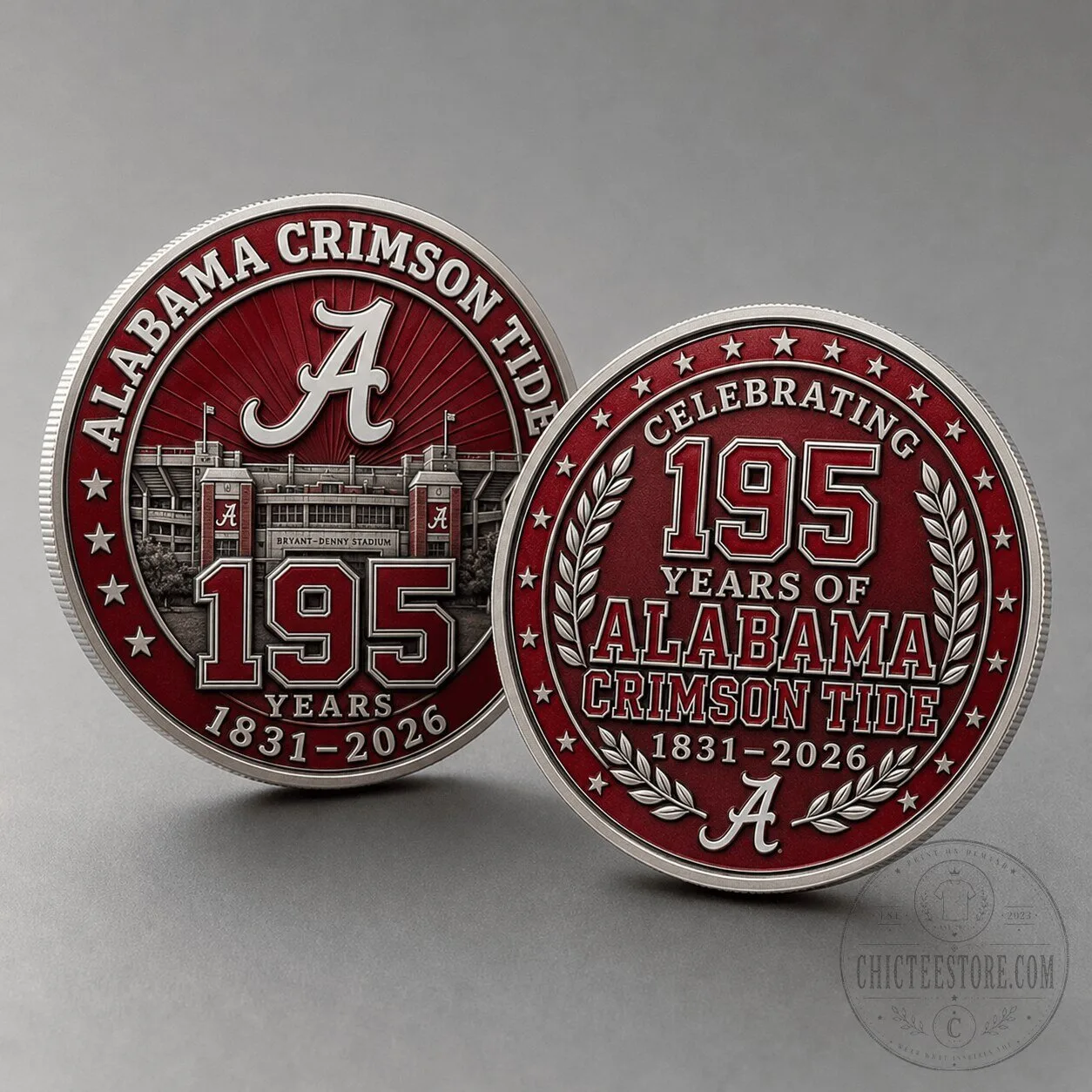 Alabama Crimson Tide 195 Years Commemorative Challenge Coin 1831-2026