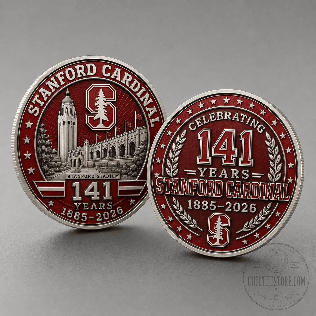 Stanford Cardinal 141 Years Commemorative Challenge Coin 1885-2026