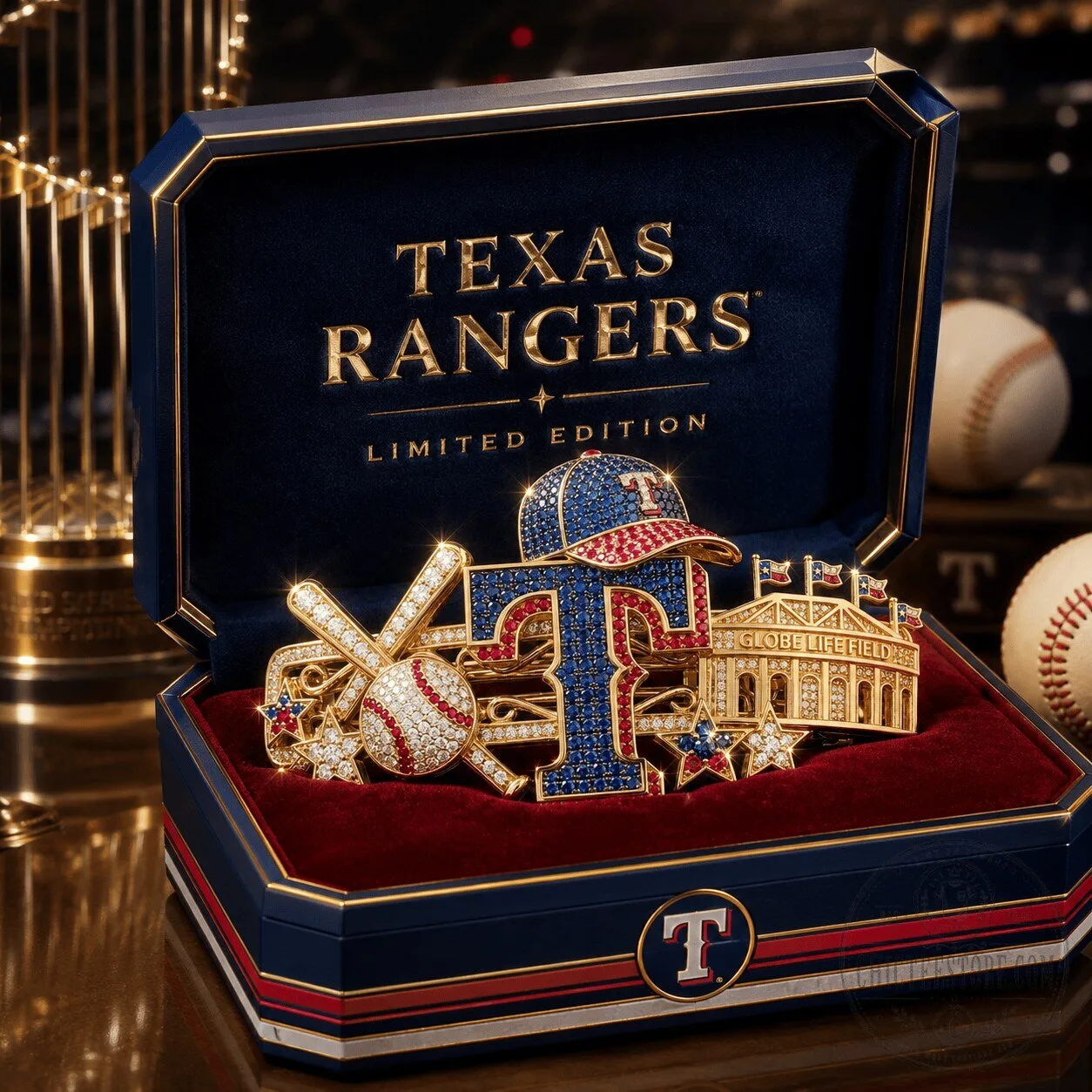 Texas Rangers Baseball Globe Life Field Limited Edition Pin
