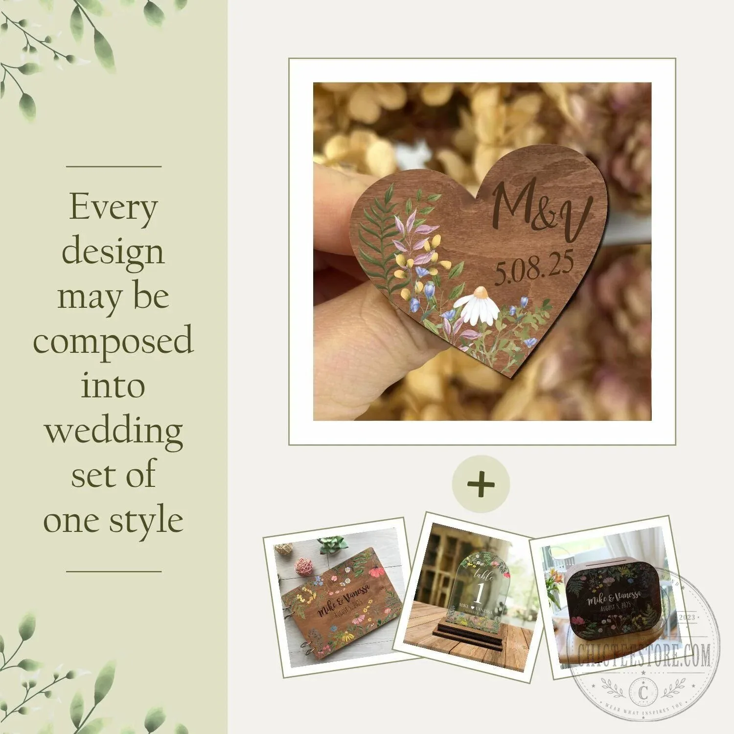 Personalized Wedding Boutonniere Pins for Guests, Engraved Wooden Heart Tags 12 Personalized Wedding Boutonniere Pins for Guests, Engraved Wooden Heart Tags
