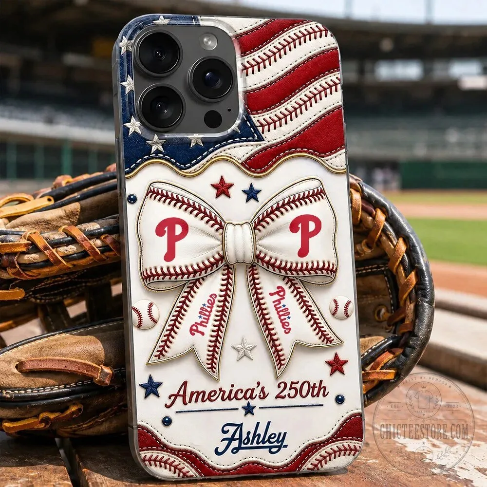 Philadelphia Phillies Baseball American Flag Personalized Phone Case