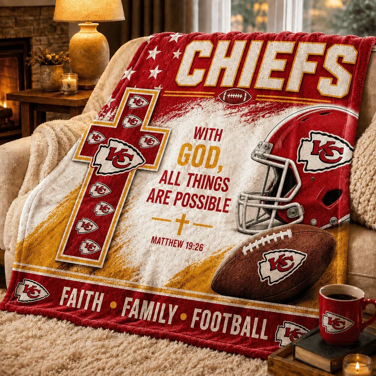 Kansas City Chiefs Football Team With God All Things Are Possible Blanket