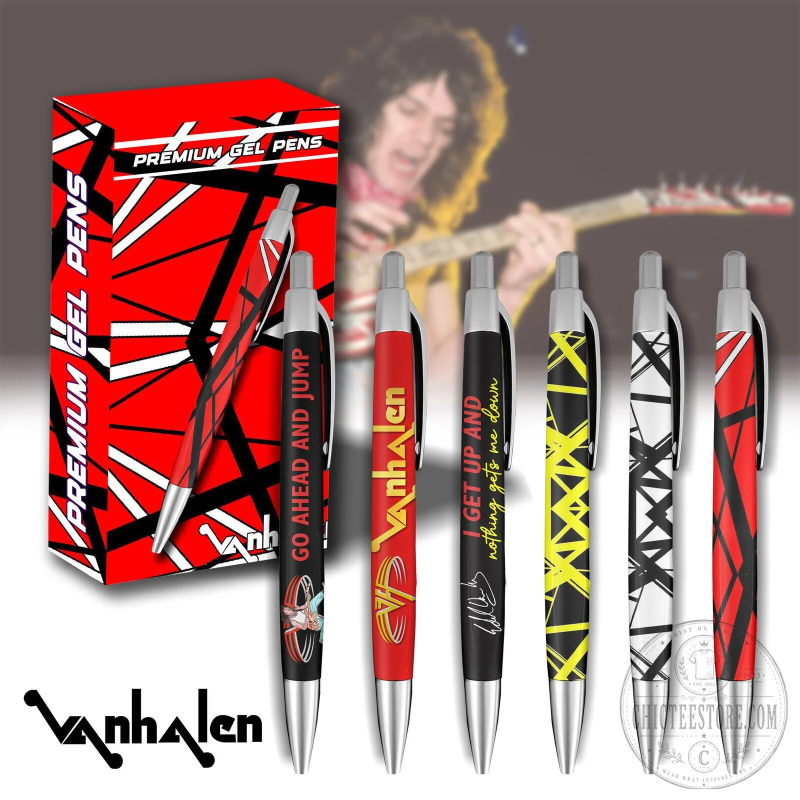 Van Halen Premium Gel Pens Set - Go Ahead And Jump, Get Up And Nothing Gets Me Down