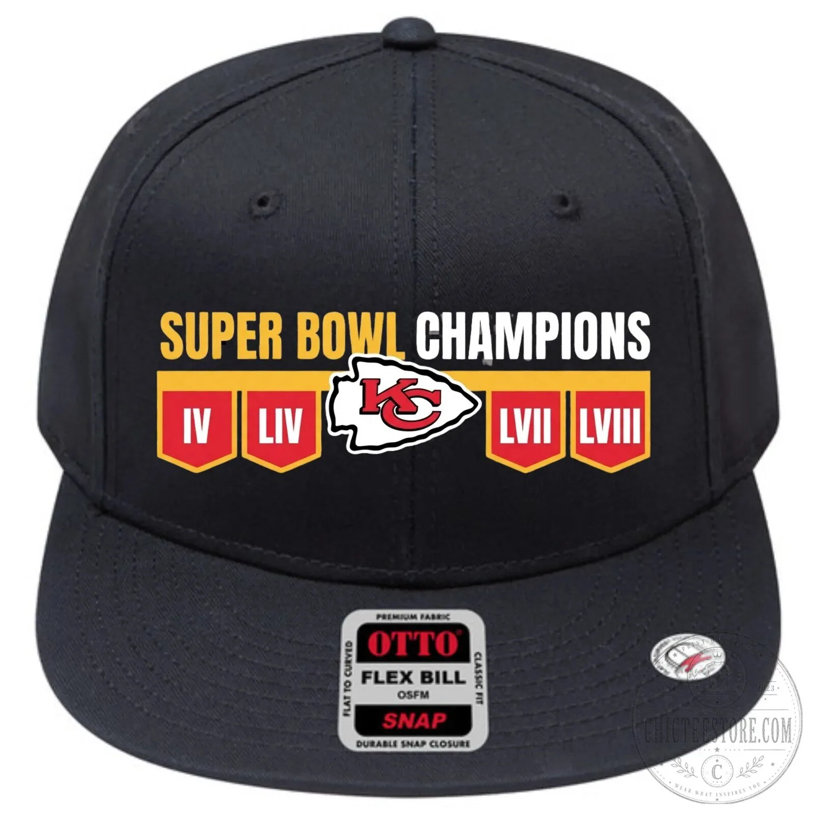 Kansas City Chiefs Super Bowl Champions Four Times Snapback Cap Hat
