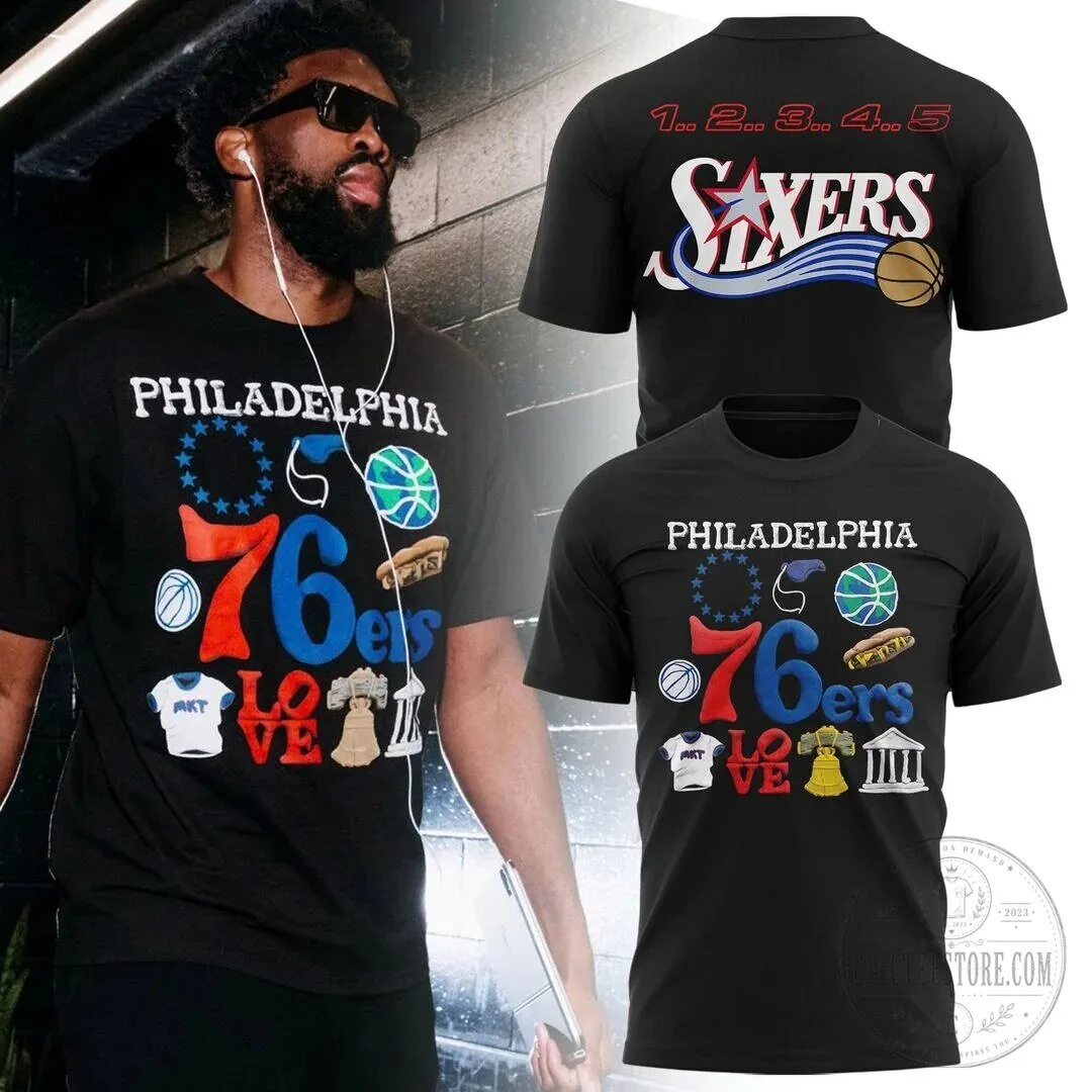Philadelphia 76ers NBA x MARKET Black Graphic T-Shirt