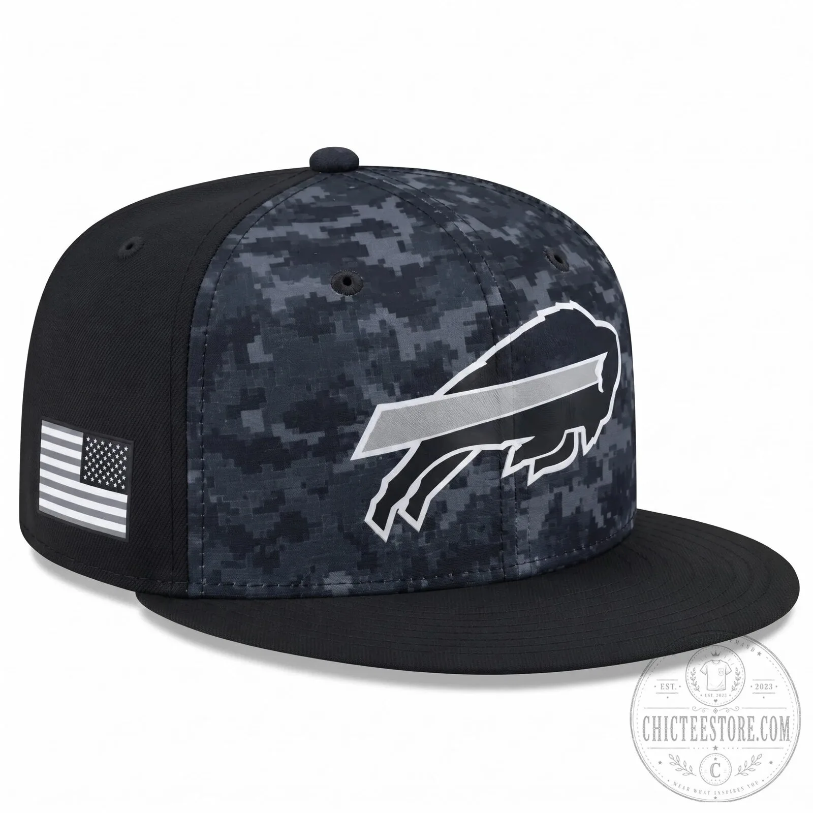 Buffalo Bills Salute To Service Digital Camouflage Black Snapback Cap Hat