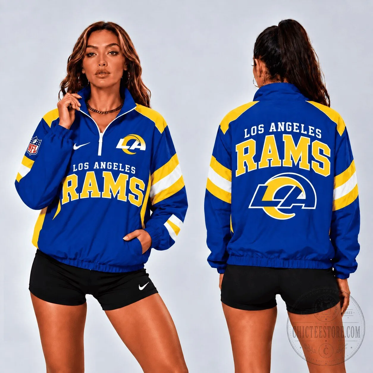 Los Angeles Rams National Football League Retro Colorblock Zipper Jacket