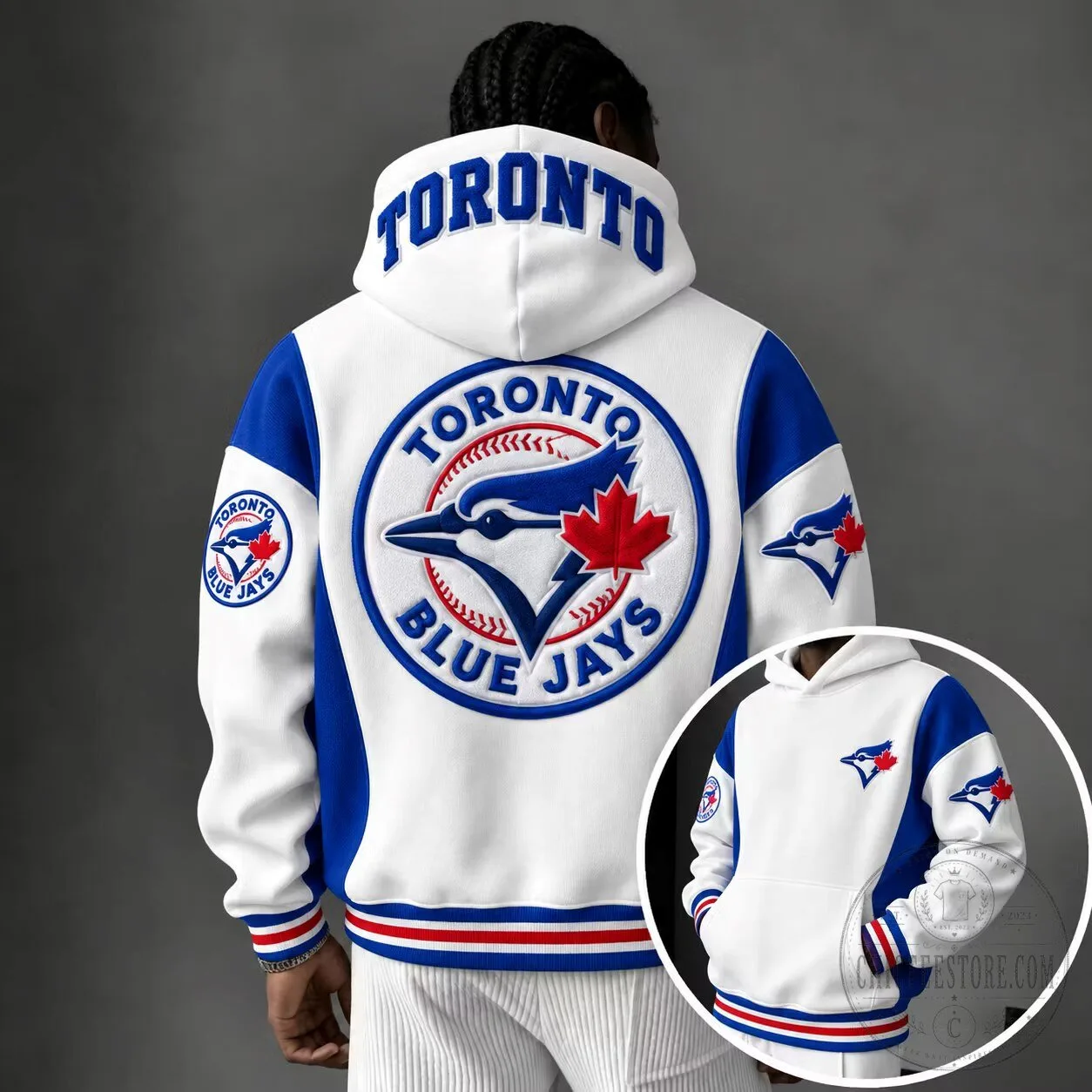 Toronto Blue Jays Embroidered Baseball Hoodie