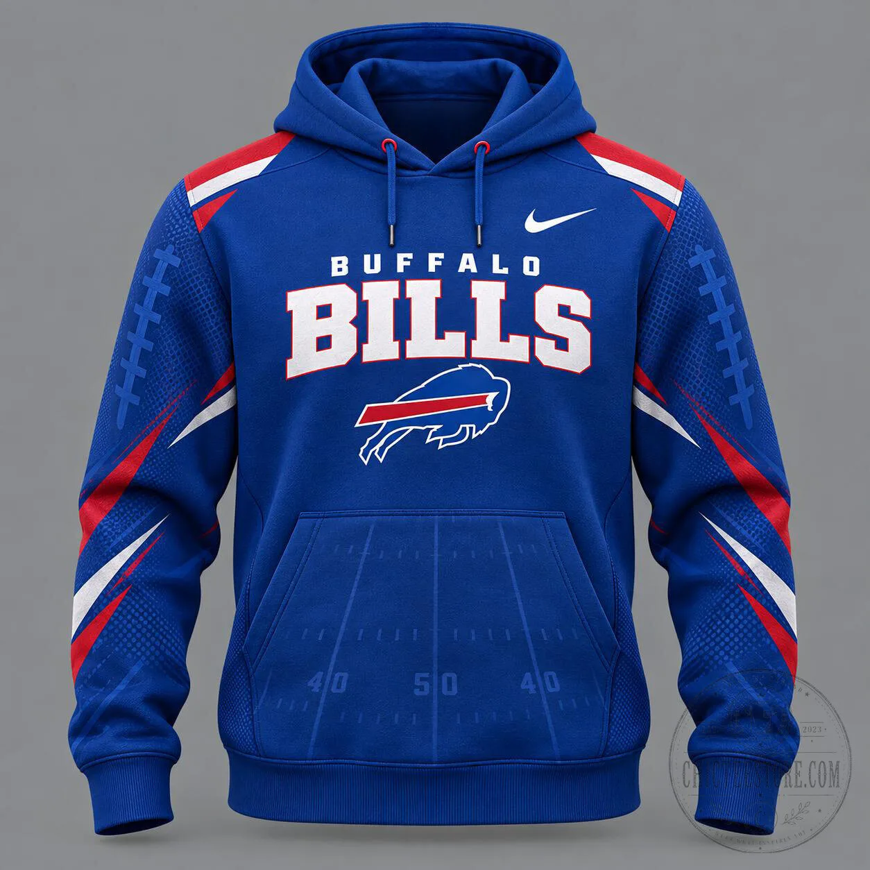 Buffalo Bills NFL Football Team Blue and Red Game Day Hoodie