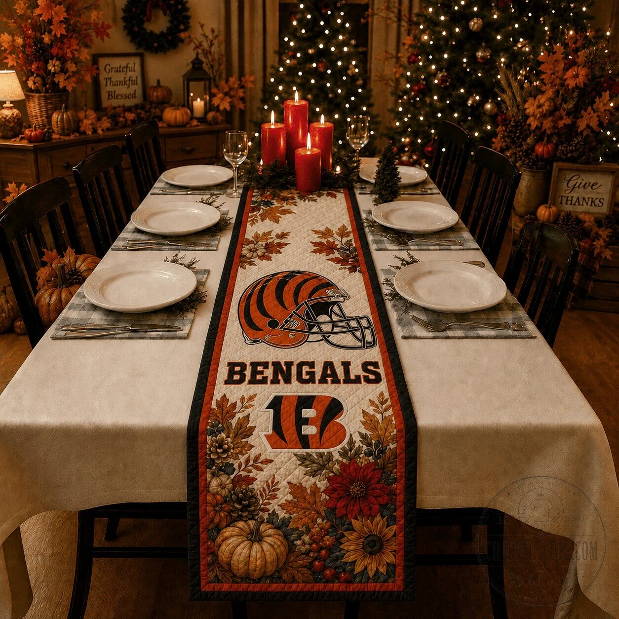 Cincinnati Bengals NFL Thanksgiving Football Table Runner