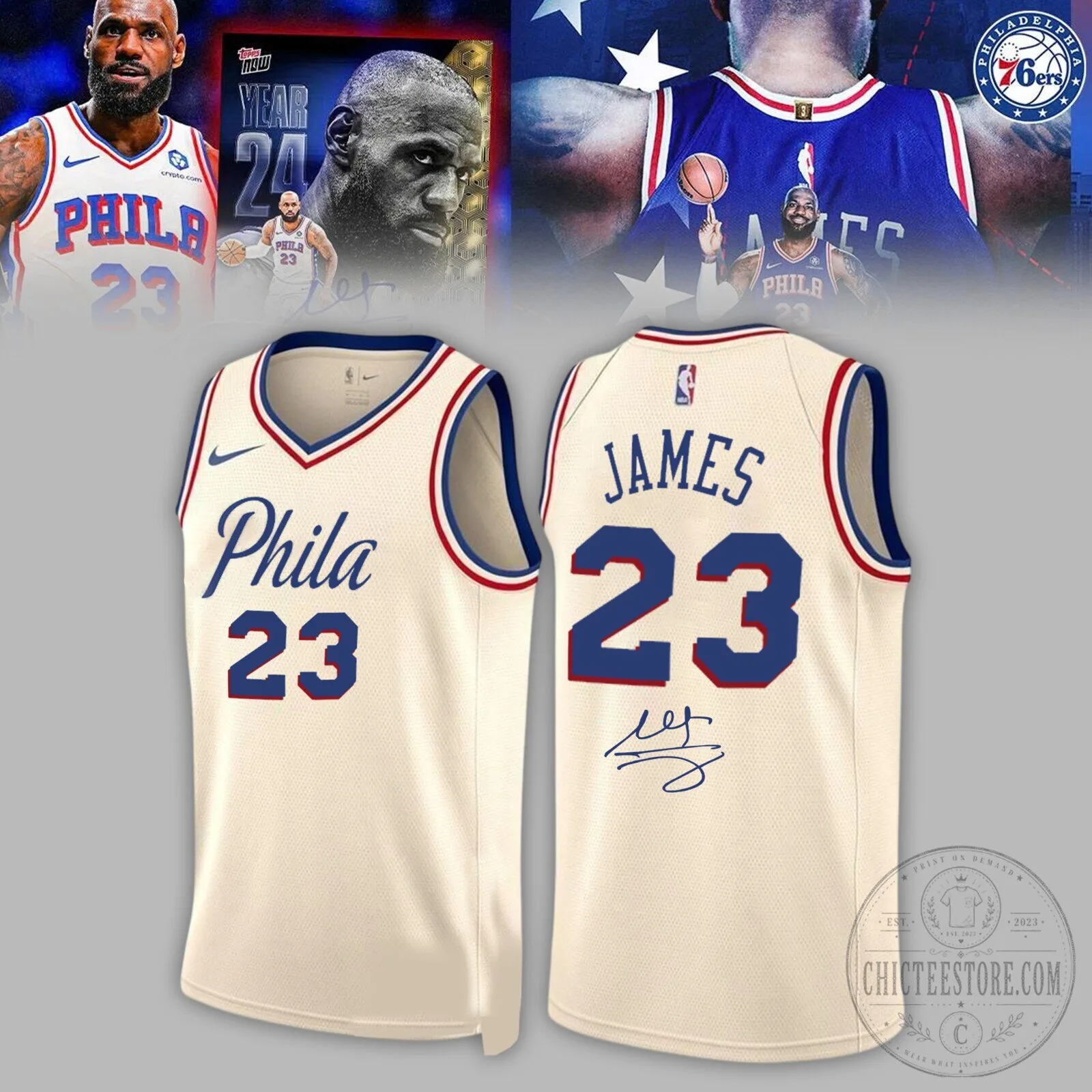 Philadelphia 76ers Limited Edition Jersey with LeBron James Signature
