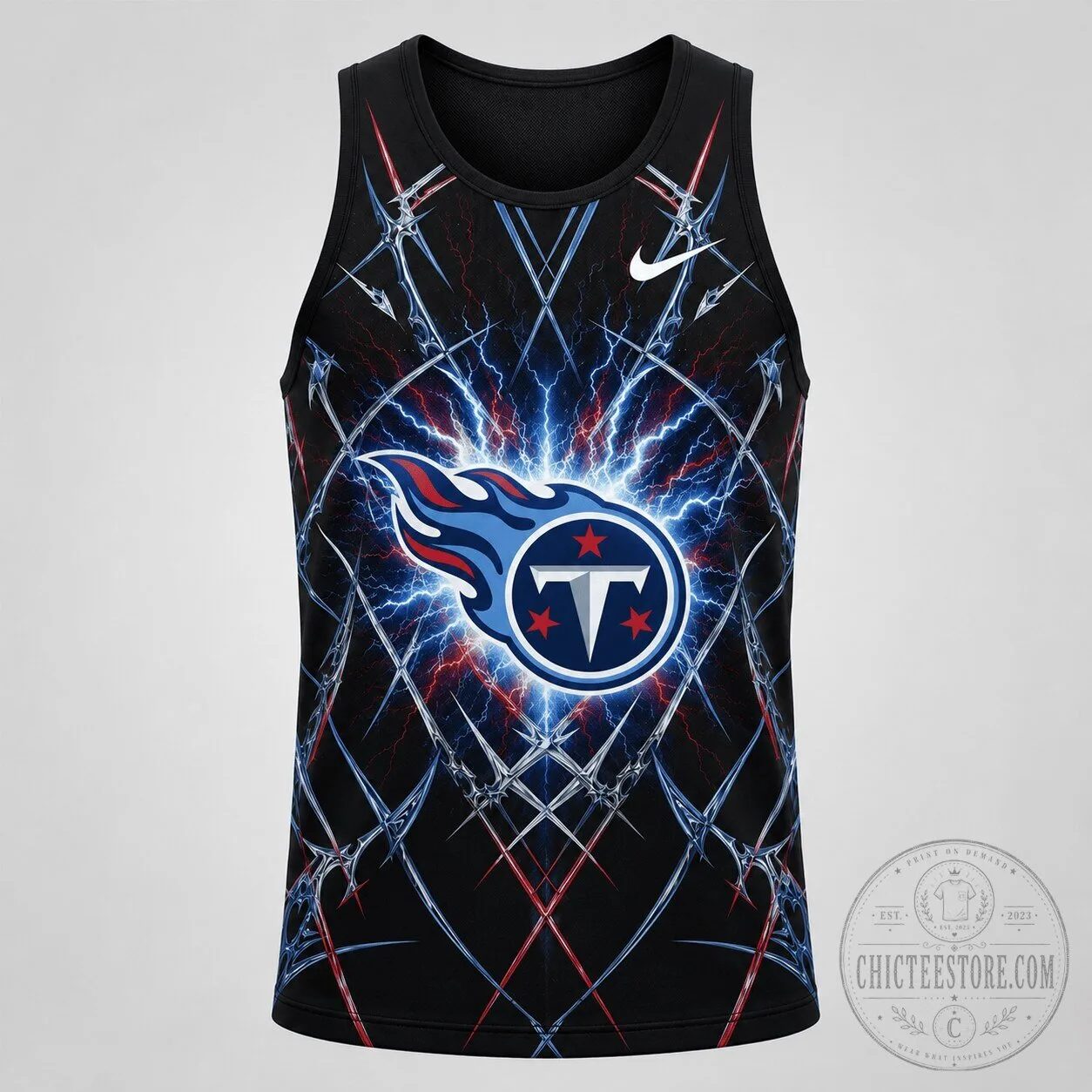 Tennessee Titans Dynamic Lightning Bolt Graphic Black Tank Top