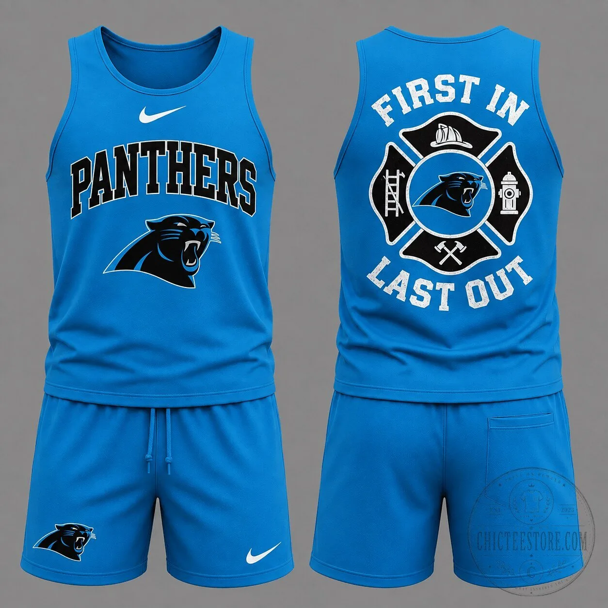 Carolina Panthers Firefighter First In Last Out Tank Top