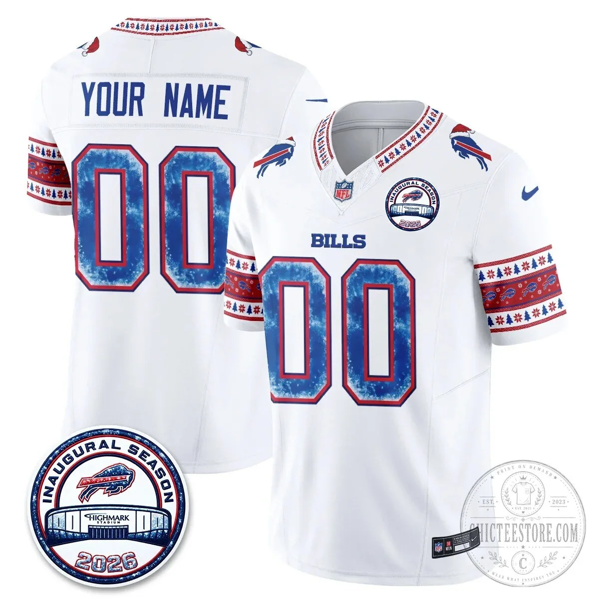 Buffalo Bills Inaugural Season 2026 Christmas Edition Football Jersey