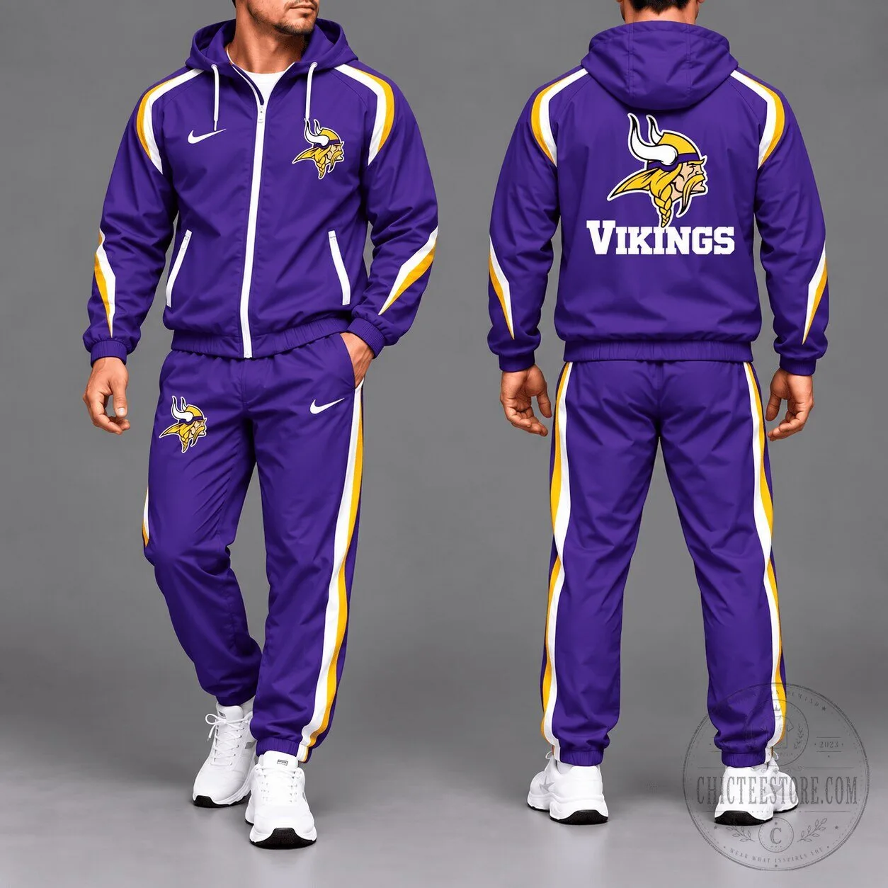 Minnesota Vikings National Football League Team Logo Full-Zip Hooded Jacket
