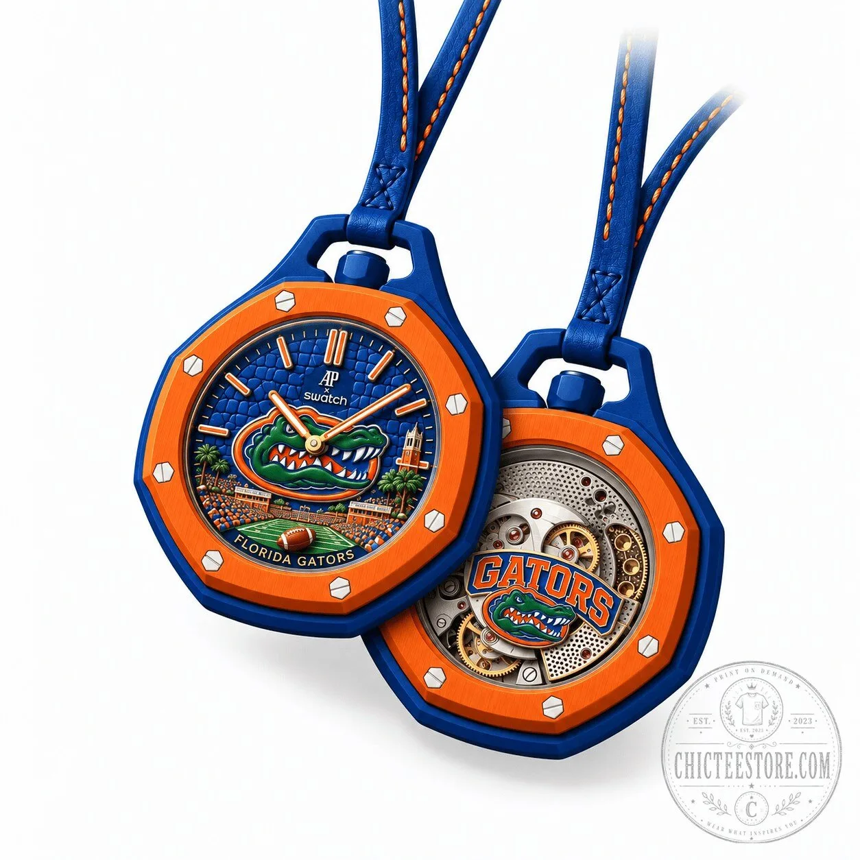 Florida Gators Football Team Logo Blue Orange Premium Watch