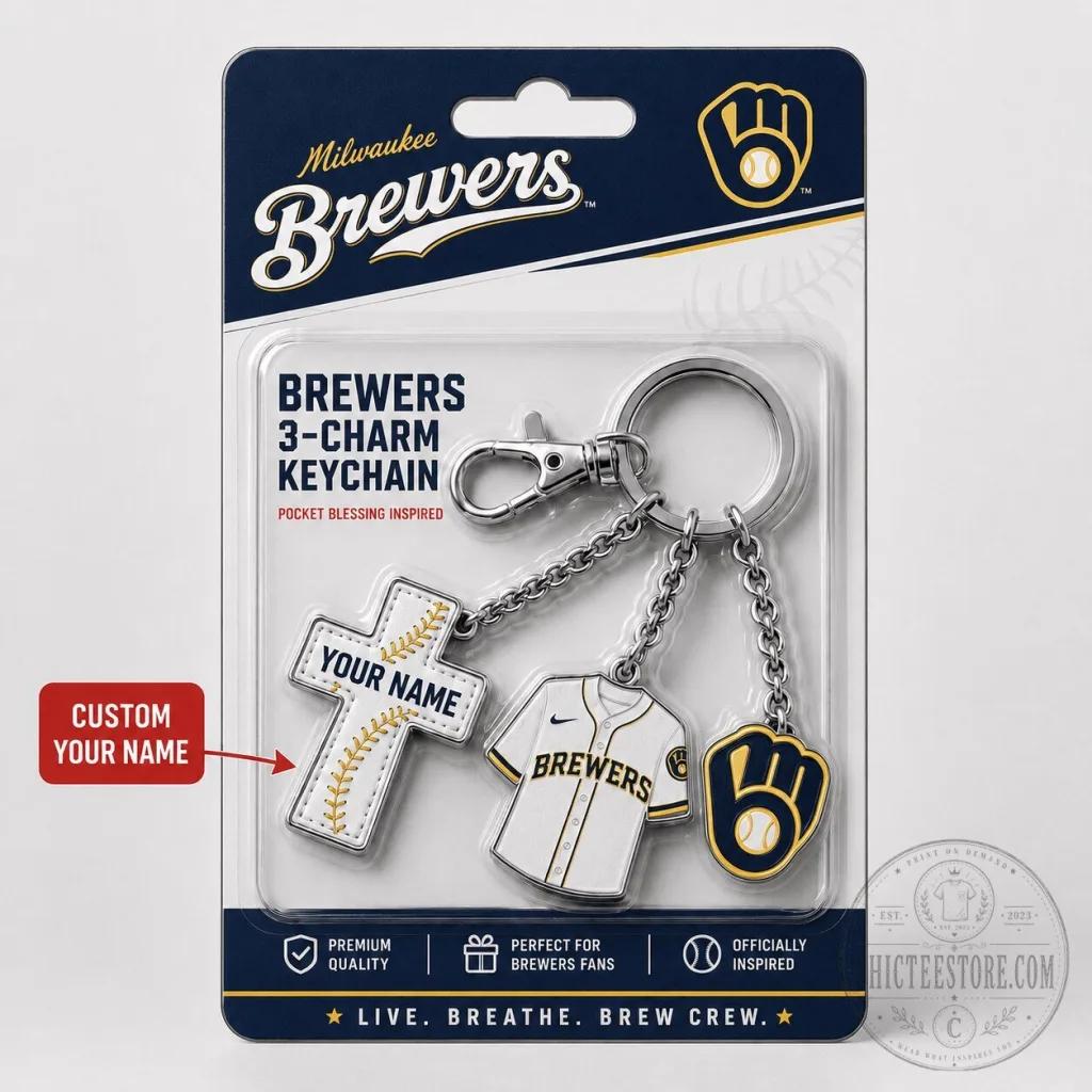 Milwaukee Brewers Baseball Team 3-Charm Keychain 36 Milwaukee Brewers Baseball Team 3-Charm Keychain