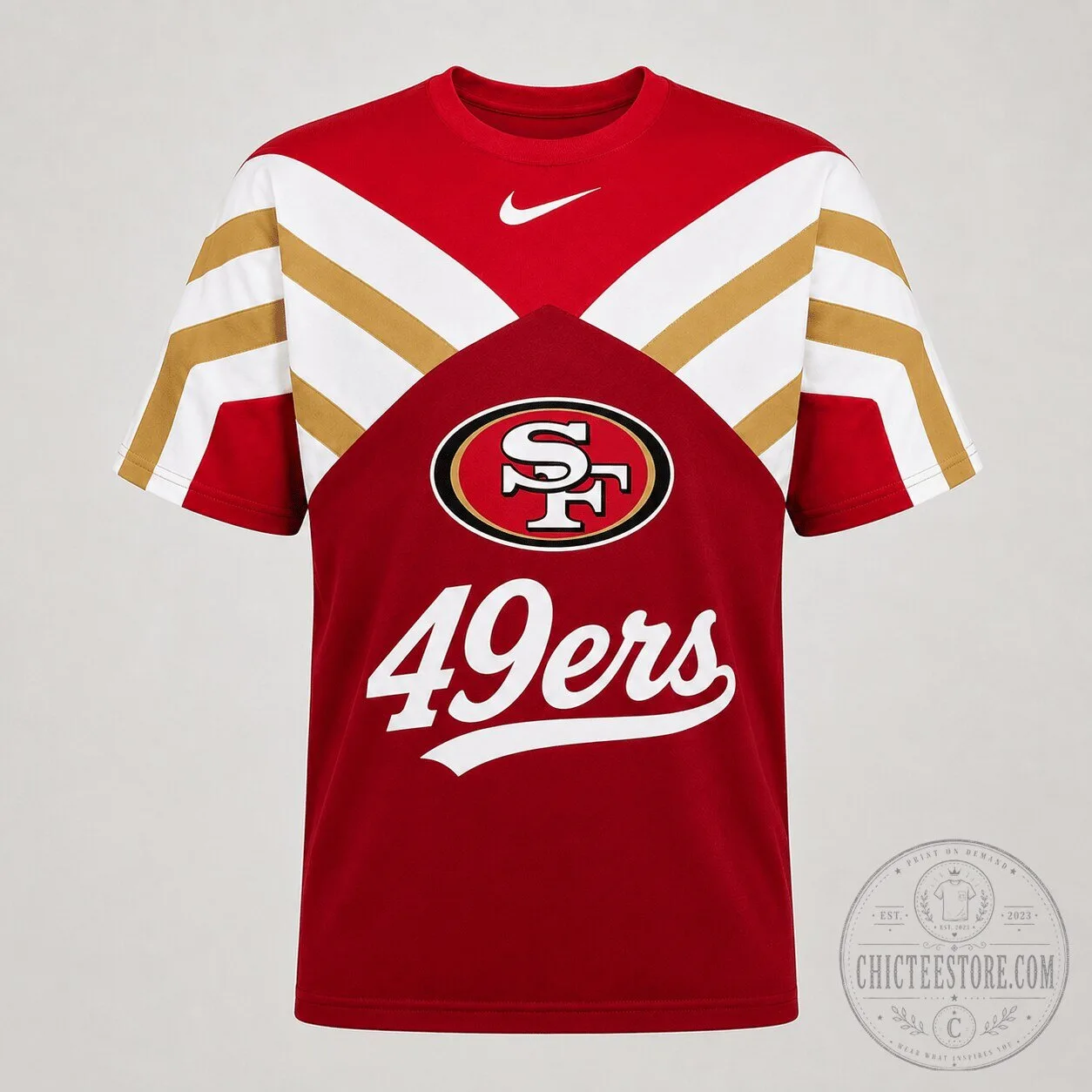 San Francisco 49ers Nike Red and Gold Performance T-Shirt for Men