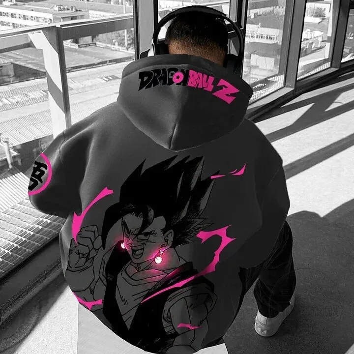 Dragon Ball Z Super Saiyan Vegito Anime Graphic Black Hoodie