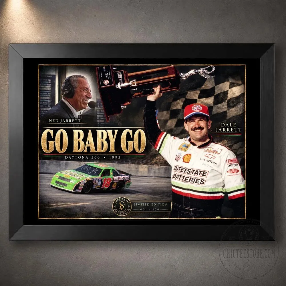 Dale Jarrett and Ned Jarrett Go Baby Go Daytona 500 1993 NASCAR Wall Art