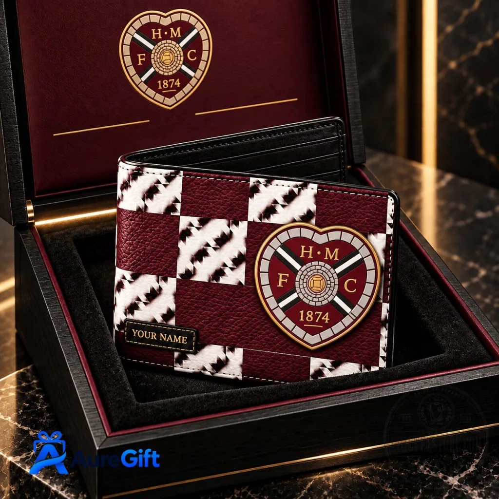 Heart of Midlothian Football Club Personalized Checkered Wallet Heart of Midlothian Football Club Personalized Checkered Wallet