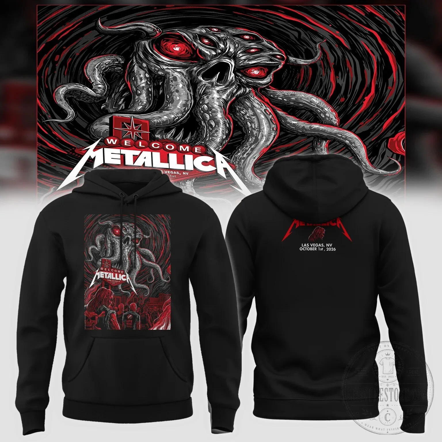 Metallica Life Burns Faster Las Vegas 2026 Night 1 Concert Hoodie