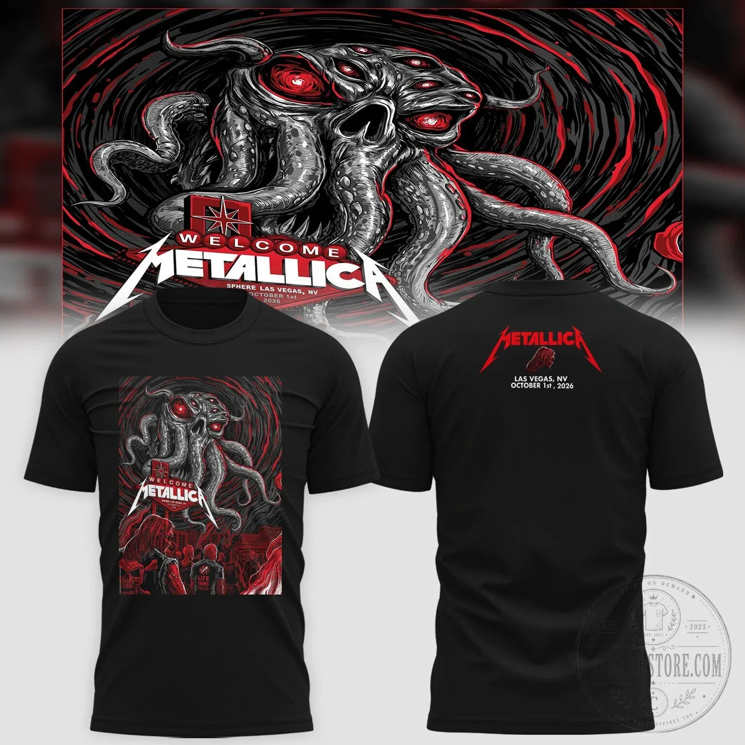 Metallica Life Burns Faster Las Vegas 2026 Concert Tour T-Shirt