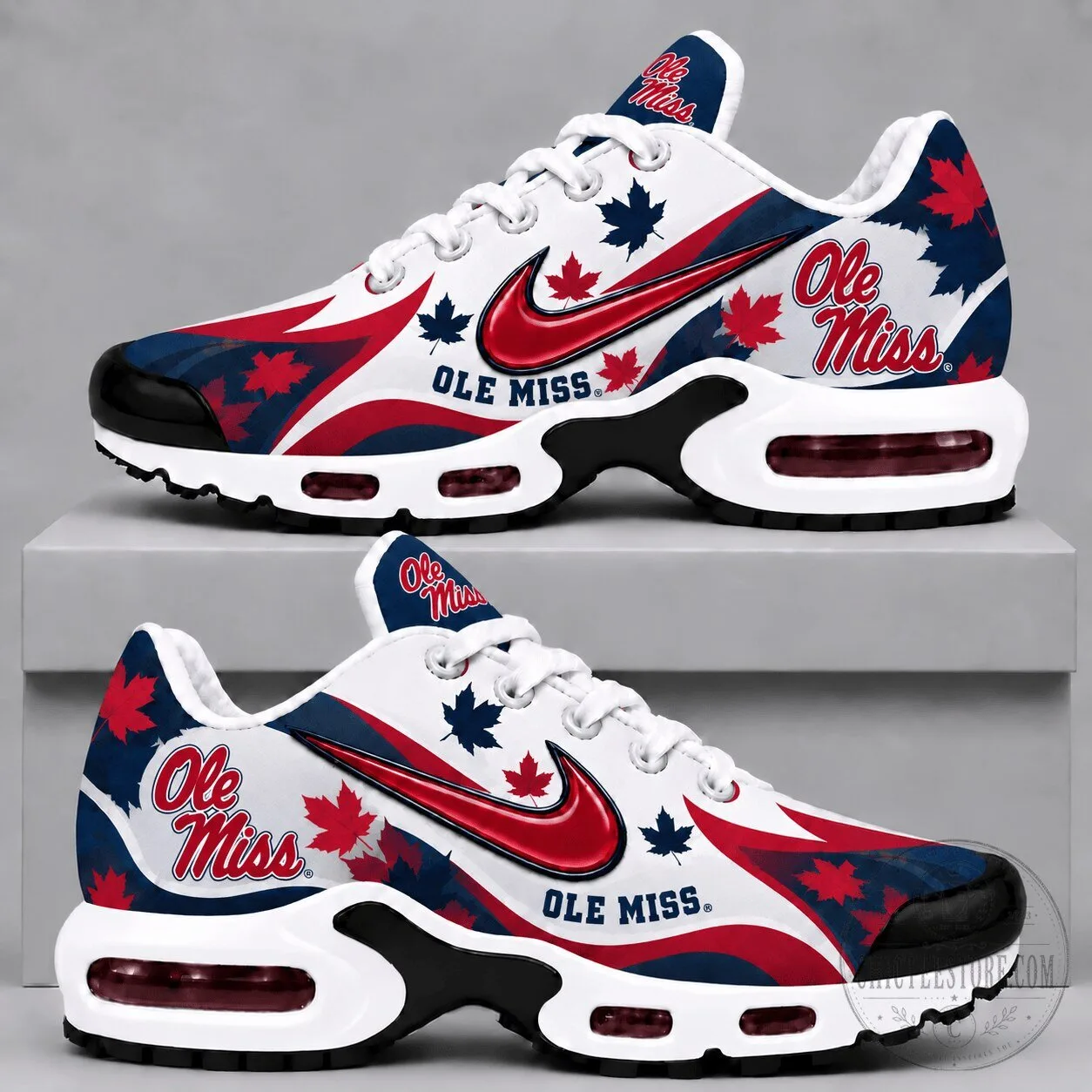 Ole Miss Rebels Autumn Leaves Custom Printed Air Max Shoes