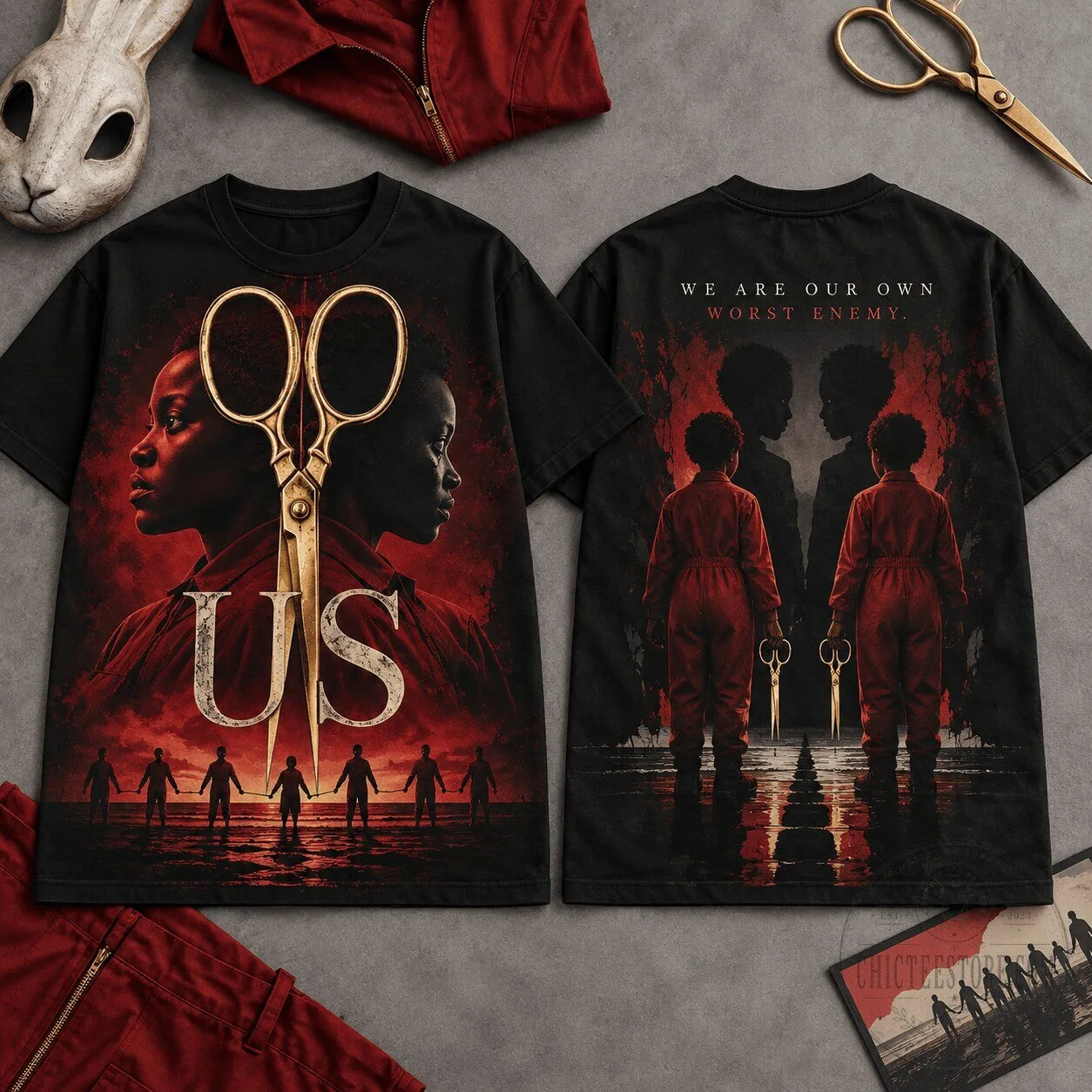 Us Movie We Are Our Own Worst Enemy Horror Film Black T-Shirt