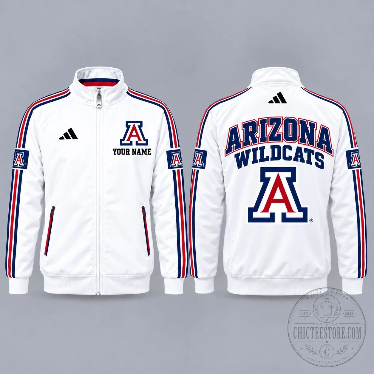 Arizona Wildcats NCAA Personalized Full-Zip Track Jacket