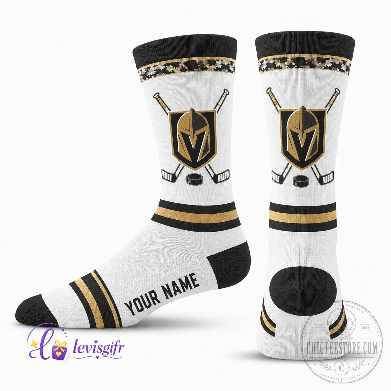 Vegas Golden Knights National Hockey League Personalized Hockey Socks