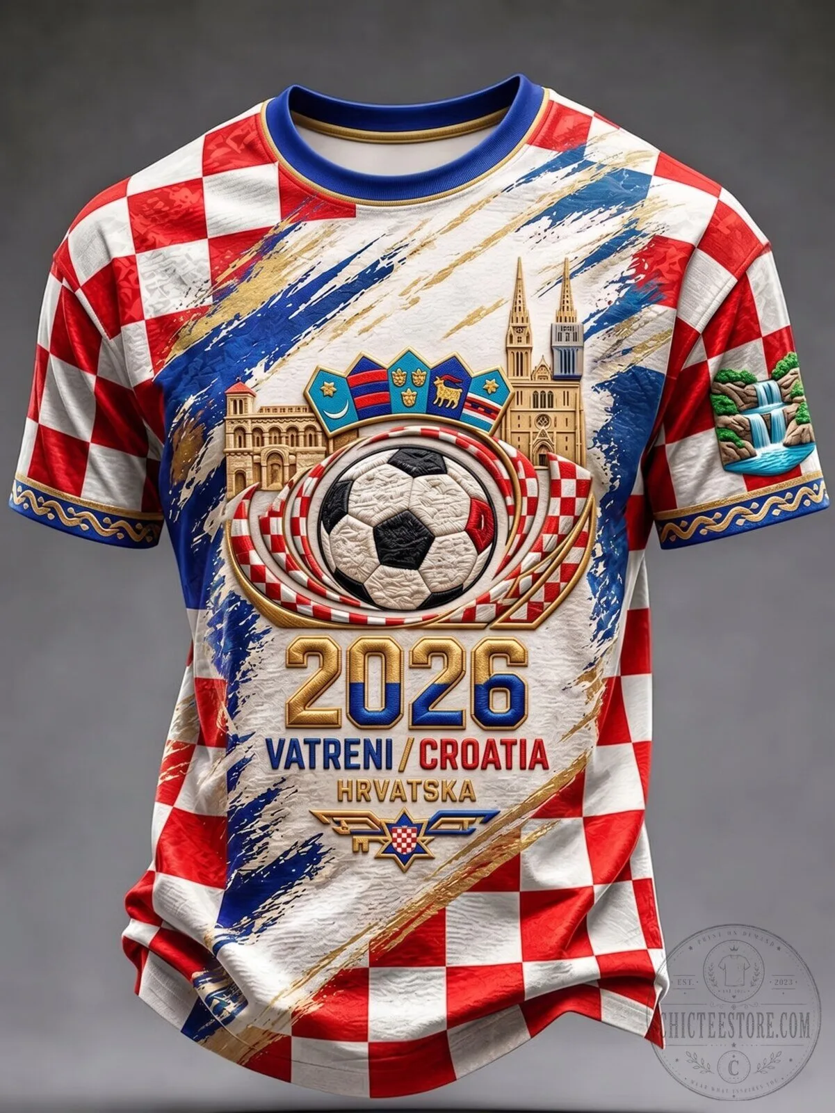 Croatia 2026 Vatreni Hrvatska Football Fan T-Shirt