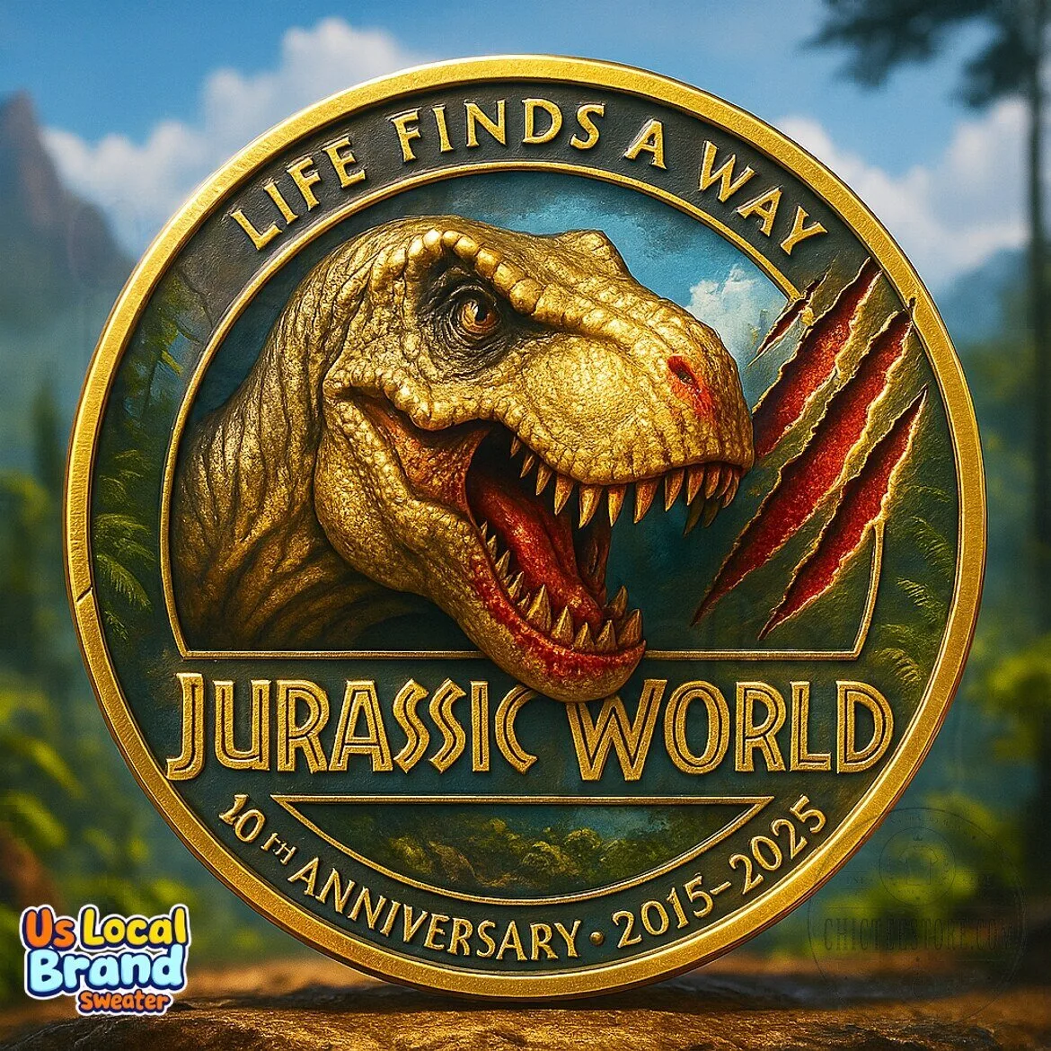 Jurassic World 10th Anniversary Tyrannosaurus Rex Commemorative Coin