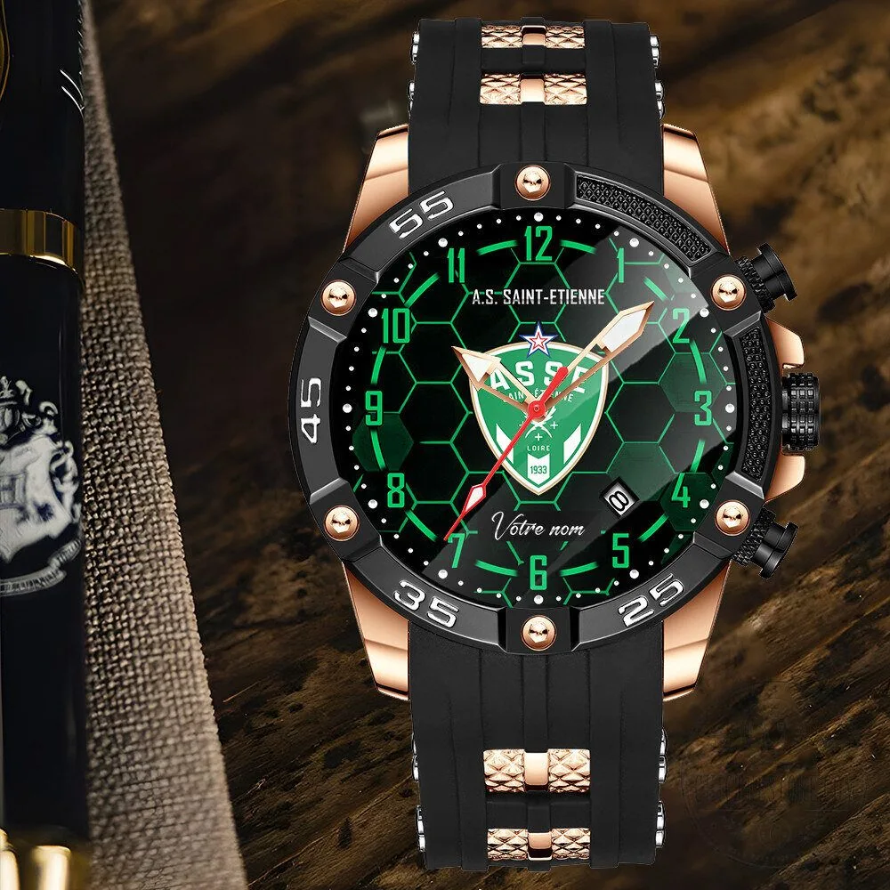 AS Saint-Etienne Football Club Team Logo Sports Watch