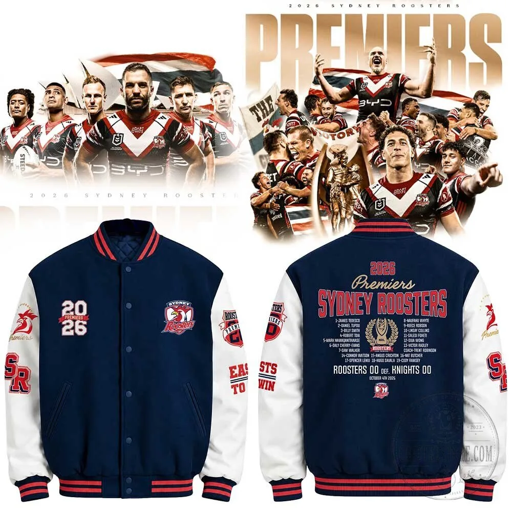 Sydney Roosters 2026 NRL Premiers Commemorative Varsity Jacket