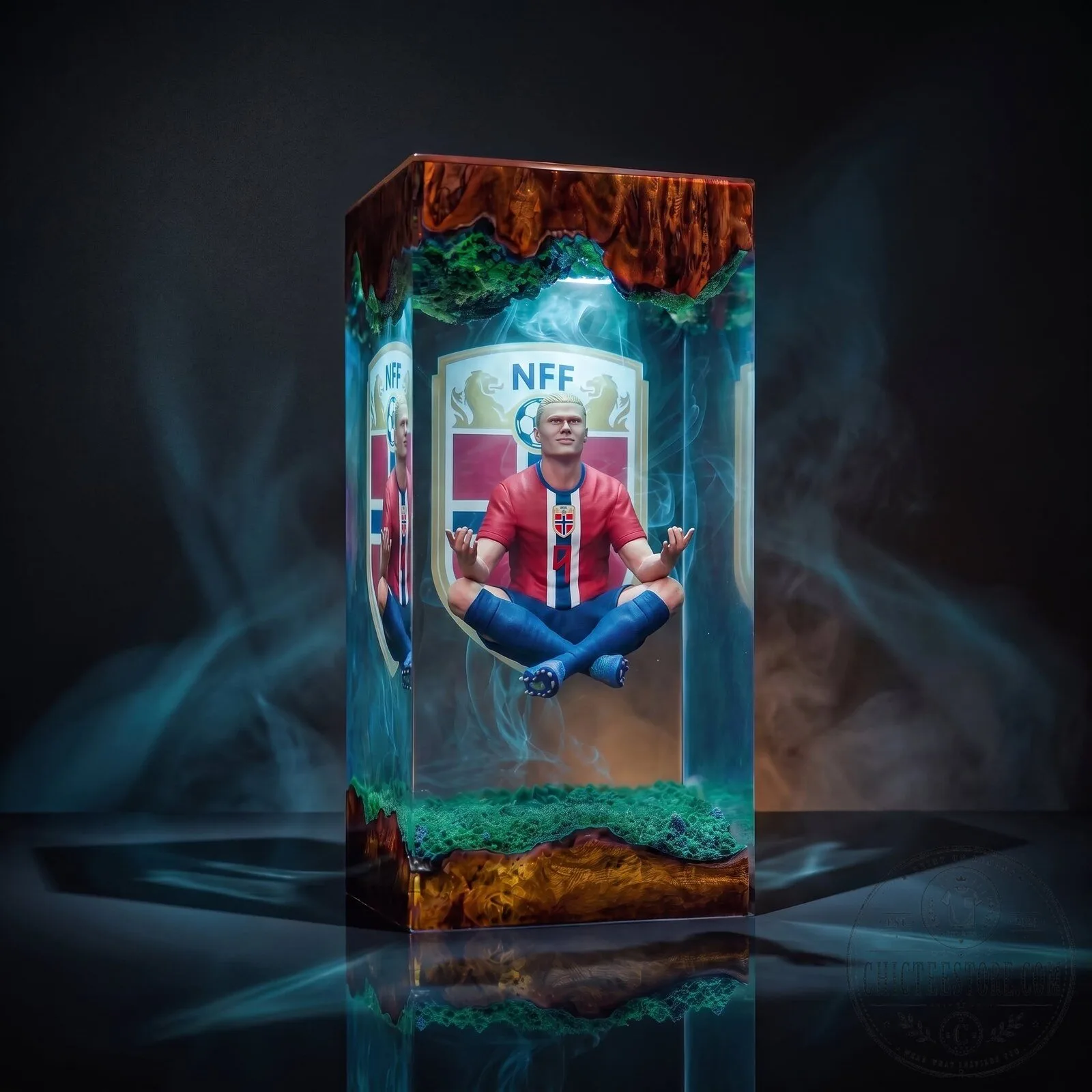 Erling Haaland Norway Football Team Resin Lamp, Footballer Meditation Light Box