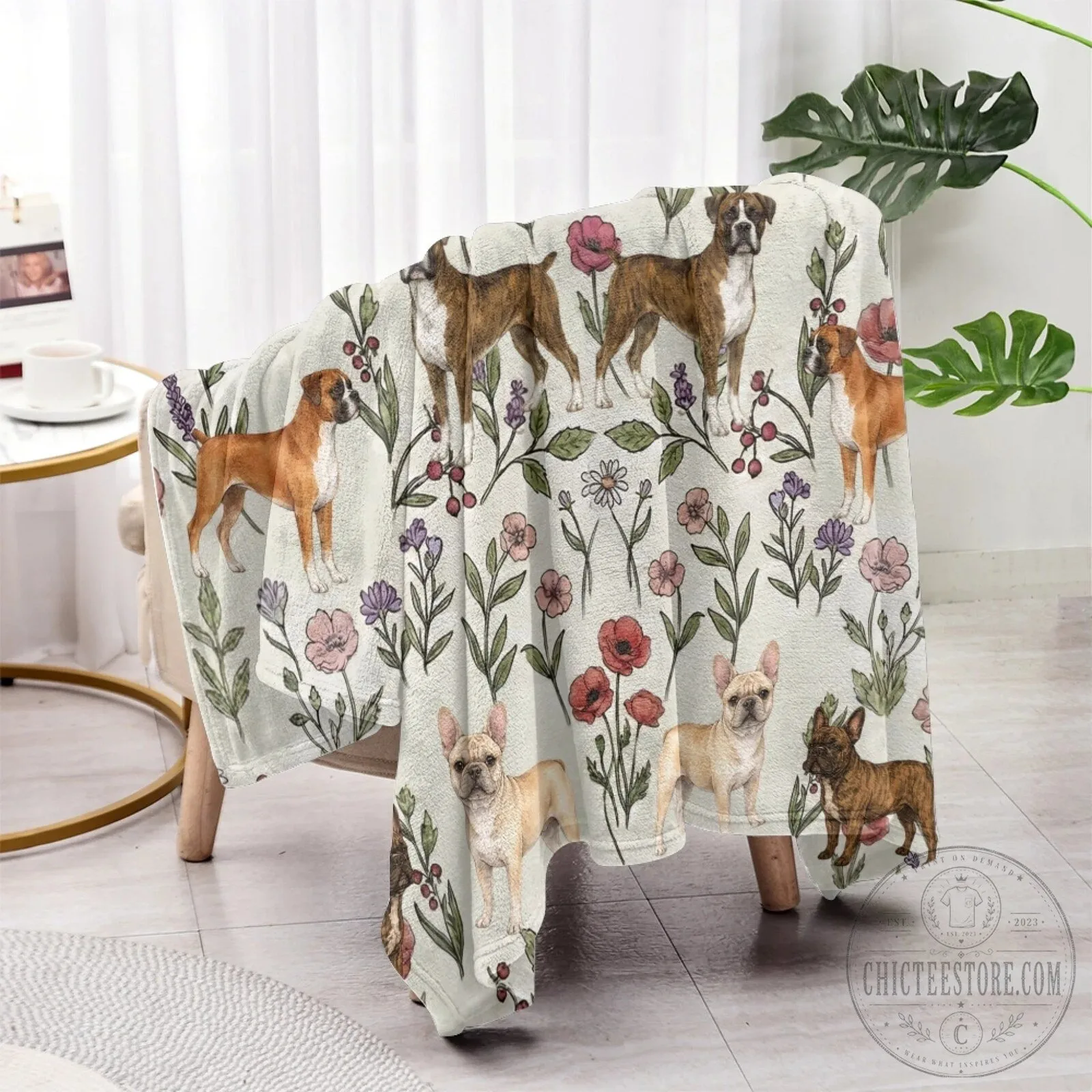Boxer Dog Floral Pattern Cozy Soft Fleece Throw Blanket 19 Boxer Dog Floral Pattern Cozy Soft Fleece Throw Blanket