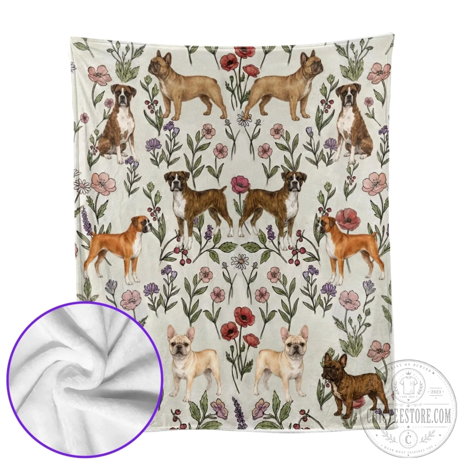 Boxer Dog Floral Pattern Cozy Soft Fleece Throw Blanket 21 Boxer Dog Floral Pattern Cozy Soft Fleece Throw Blanket