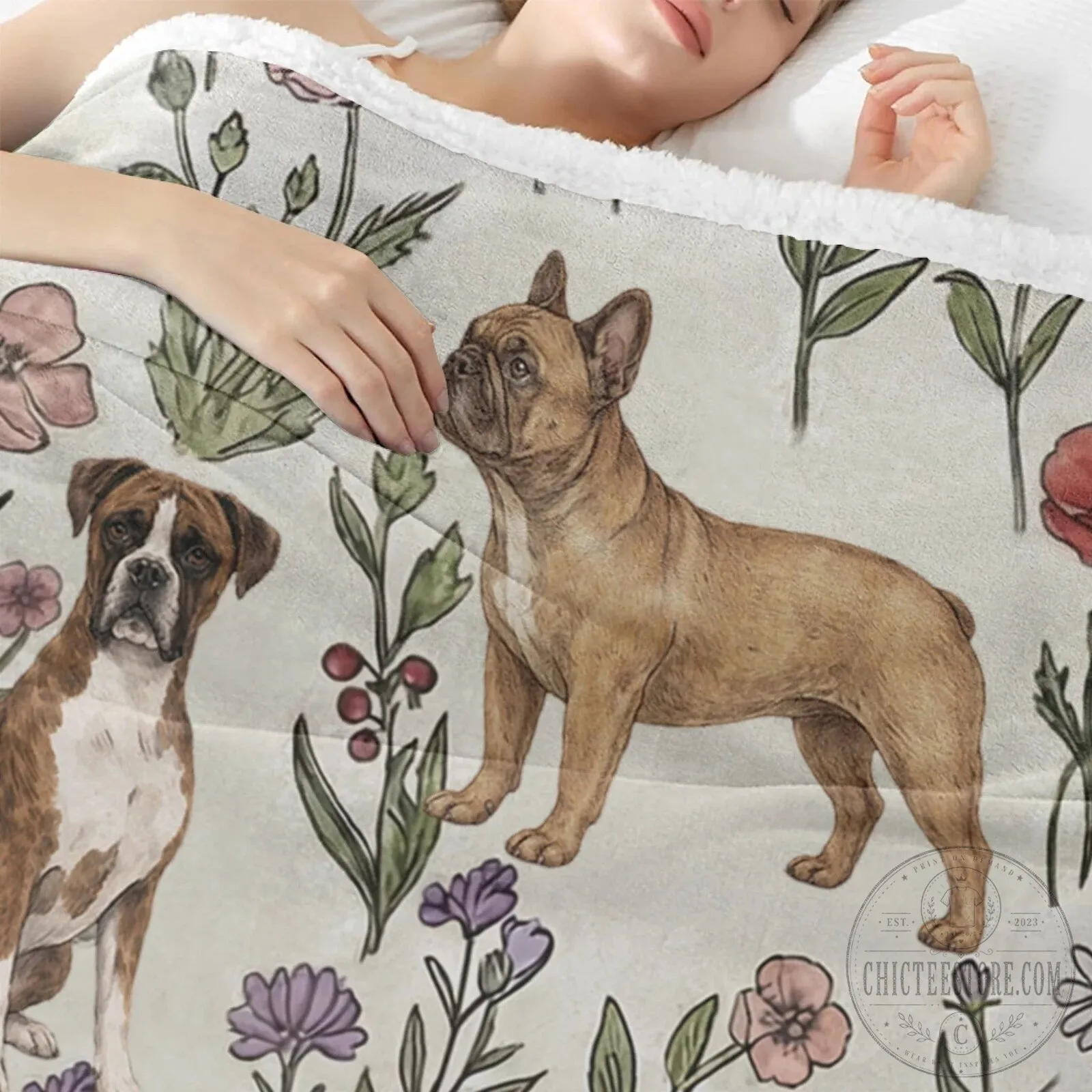 Boxer Dog Floral Pattern Cozy Soft Fleece Throw Blanket 28 Boxer Dog Floral Pattern Cozy Soft Fleece Throw Blanket