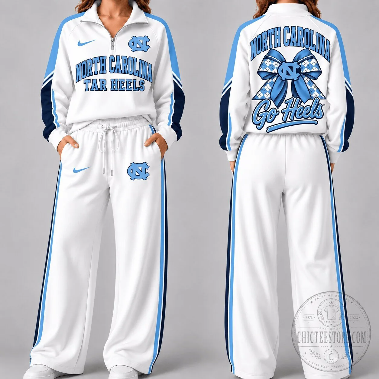 North Carolina Tar Heels Women's Game Day Bow Quarter-Zip Sweatshirt